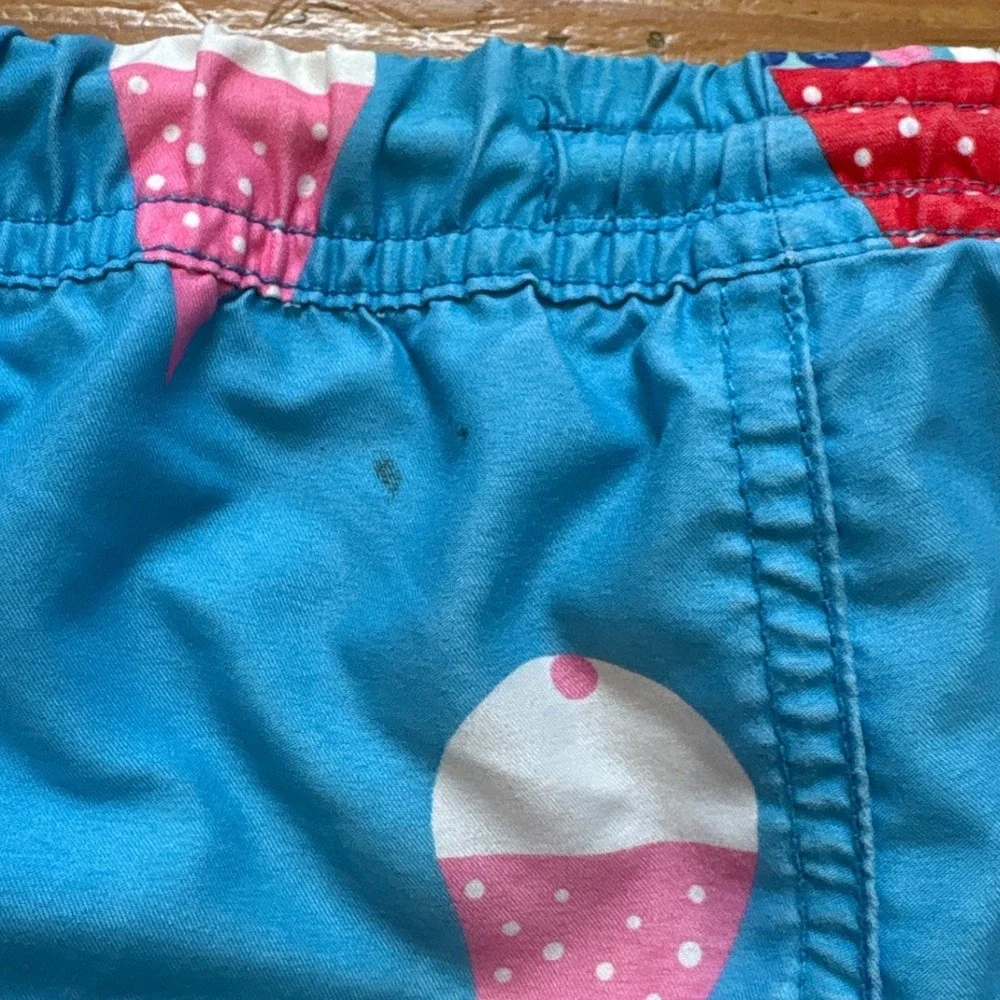 Maamgic Swim Trunks Kids Blue Good Ice Cream Print‎ Mesh Lined SIZE 5/6